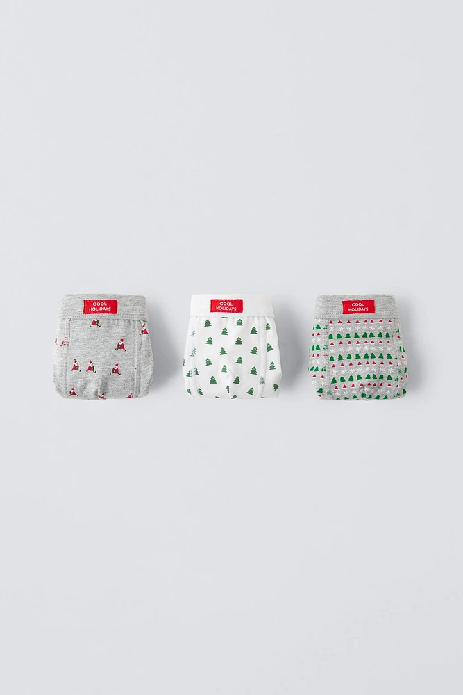 3-6 YEARS/ THREE-PACK OF PRINTED BOXERS