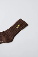 SNOOPY PEANUTS™ EMBROIDERED KNIT SOCKS