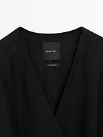 Kimono lin croisé avec nœud