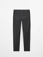 Plain wool suit pants