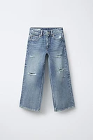 RIPPED WIDE LEG JEANS