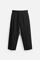 PLEATED BELTED PANTS
