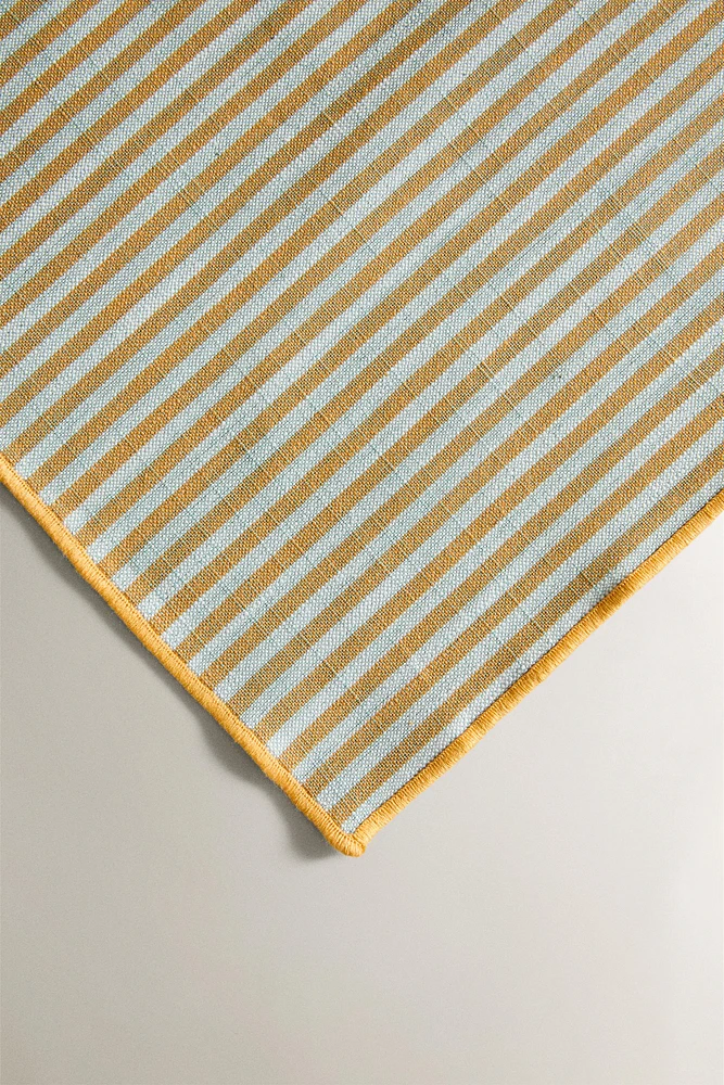 LOT SERVIETTES DE TABLE COTON RAYURES (LOT DE 2)