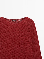 Pull maille ajourée et fil