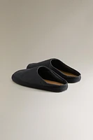 TECHNICAL FABRIC SLIPPERS WITH LEATHER INSOLE