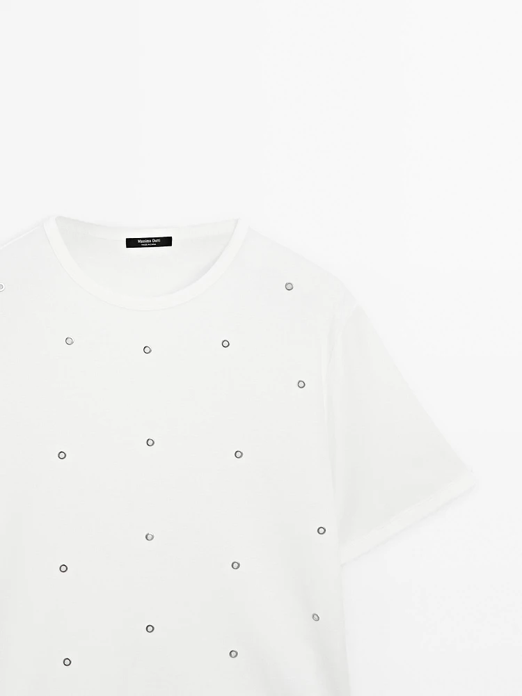 T-shirt oversize avec œillets