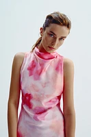 ROBE MIDI SATINÉE TIE & DYE