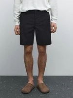 Cotton blend Bermuda shorts