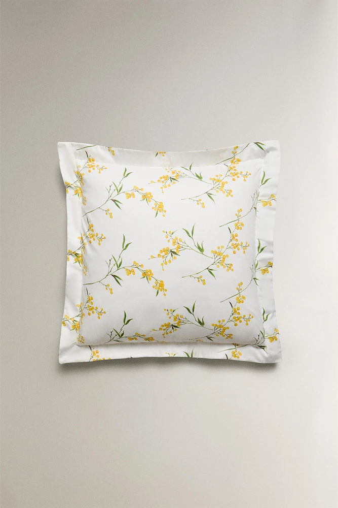 TAIE D’OREILLER SATIN IMPRIMÉ MIMOSA