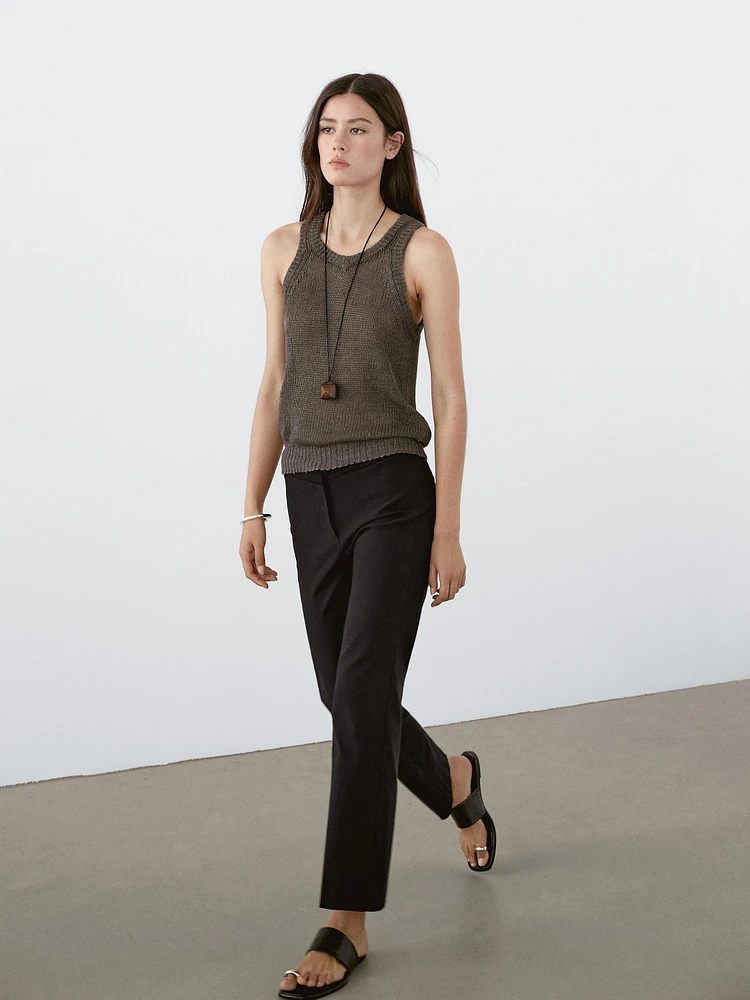 100% linen knit top