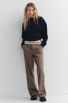 STRIPED PANTS EITH DOUBLE BELT