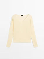 Pull en maille 100 % lin à manches longues