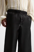 RELAXED FIT COTTON LINEN PANTS