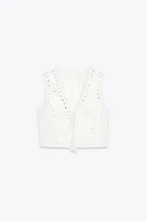 TOP GILET BRODÉ AVEC MIROIRS