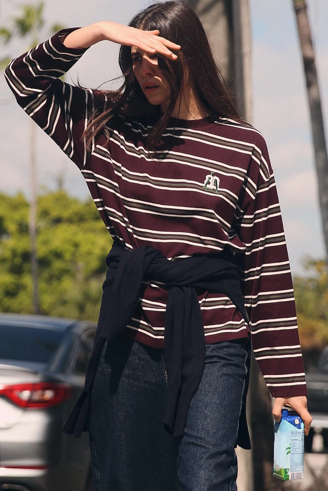 EMBROIDERED STRIPED T-SHIRT