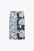 SATIN PRINTED MIDI SKIRT