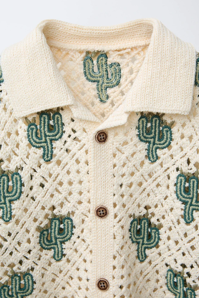 CHEMISE EN MAILLE CROCHET CACTUS