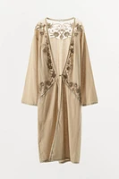 KIMONO LONG BRODÉ AVEC FANTAISIE
