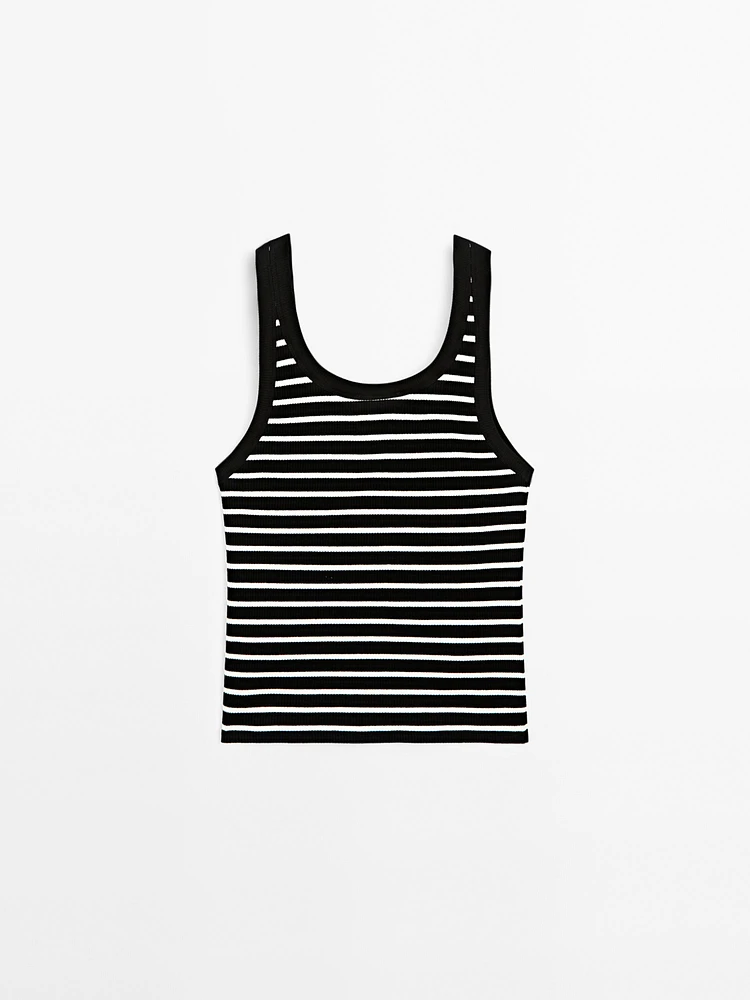 Stripe print vest top