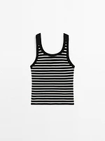 Stripe print vest top