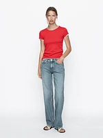 Low-rise straight-leg jeans