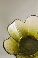 GLASS BOWL WITH RAISED FLORAL DESIGN