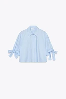 POPLIN SHIRT WITH TIES