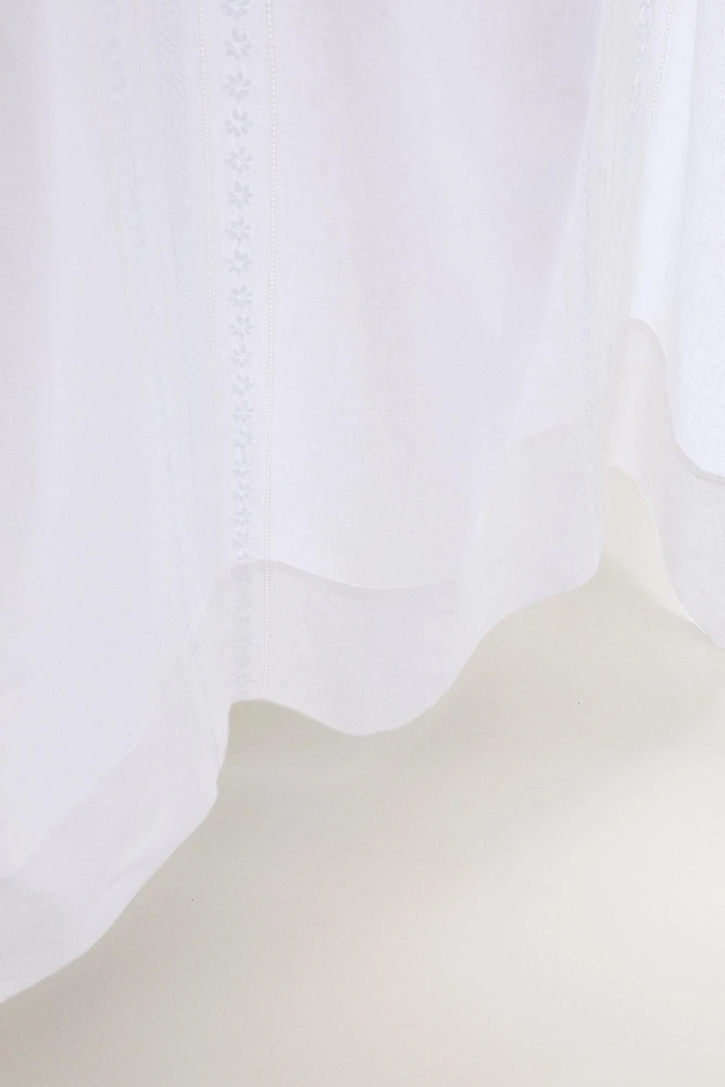 COTTON LINEN CURTAIN WITH EMBROIDERY