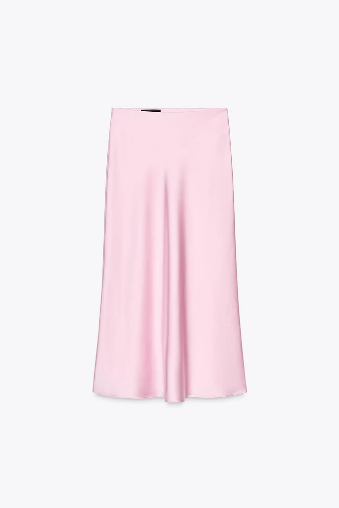 SATIN MIDI SKIRT