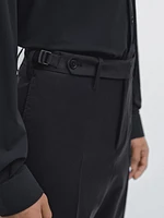 Pantalon habillé en laine mélangée