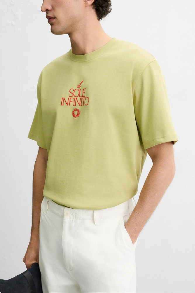 T-SHIRT TEXTE BRODÉ