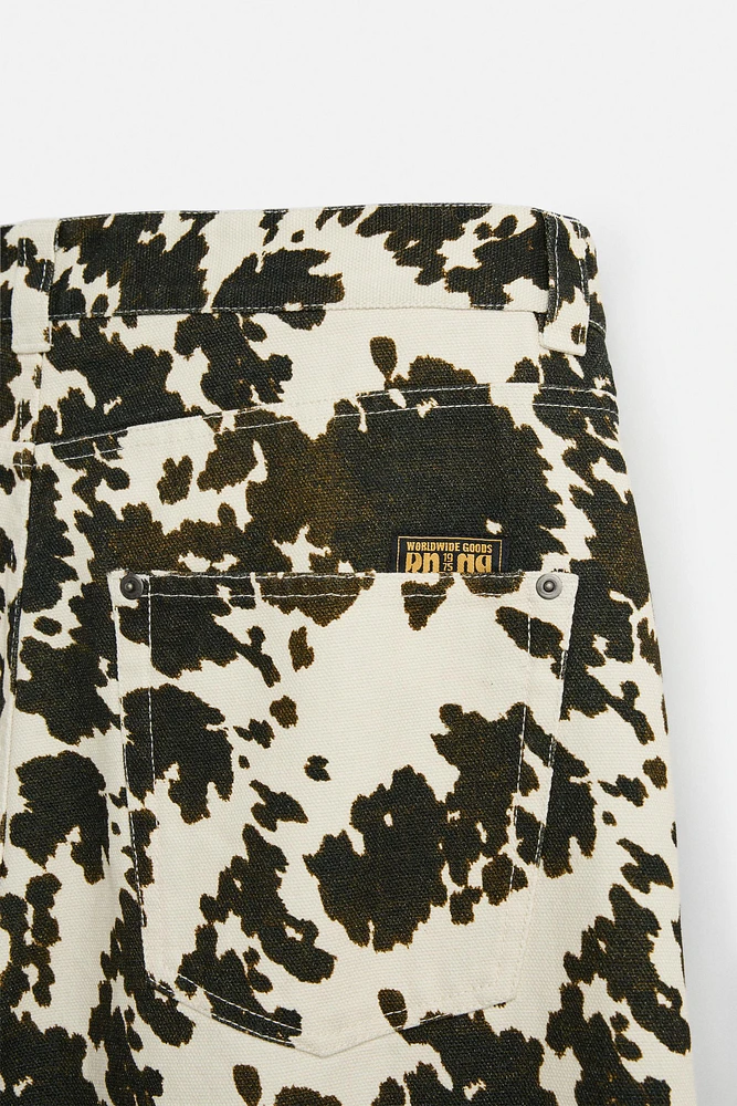 PANTALON RELAXED FIT À IMPRIMÉ ANIMAL
