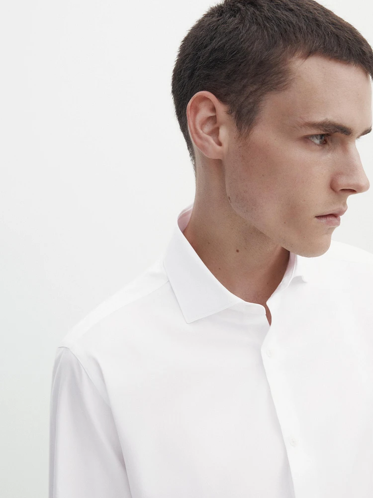 Chemise slim doubles poignets en coton