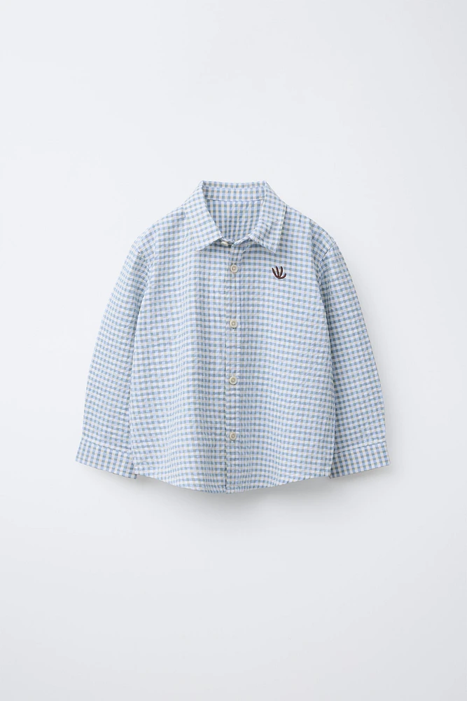 EMBROIDERED GINGHAM SHIRT