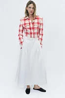 PLAID SHOULDER PAD SHIRT ZW COLLECTION