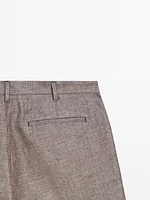 100% linen Bermuda shorts