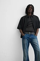 COTTON LINEN JACQUARD SHIRT