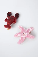 TWO-PACK OF SEA ANIMAL HAIR CLIPS