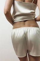 SATIN PAJAMA SHORTS