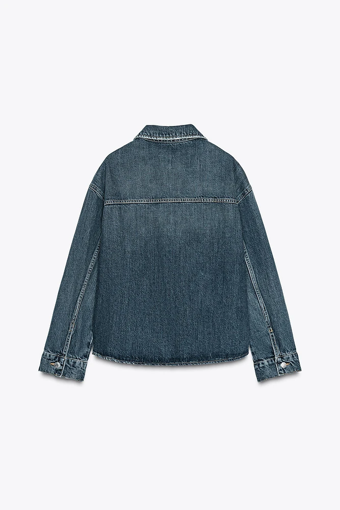 TRF DENIM POCKET OVERSHIRT