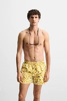 FLORAL PRINT REGULAR SWIM SHORTS