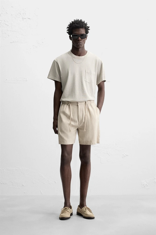 BERMUDA EN COTON ET LIN