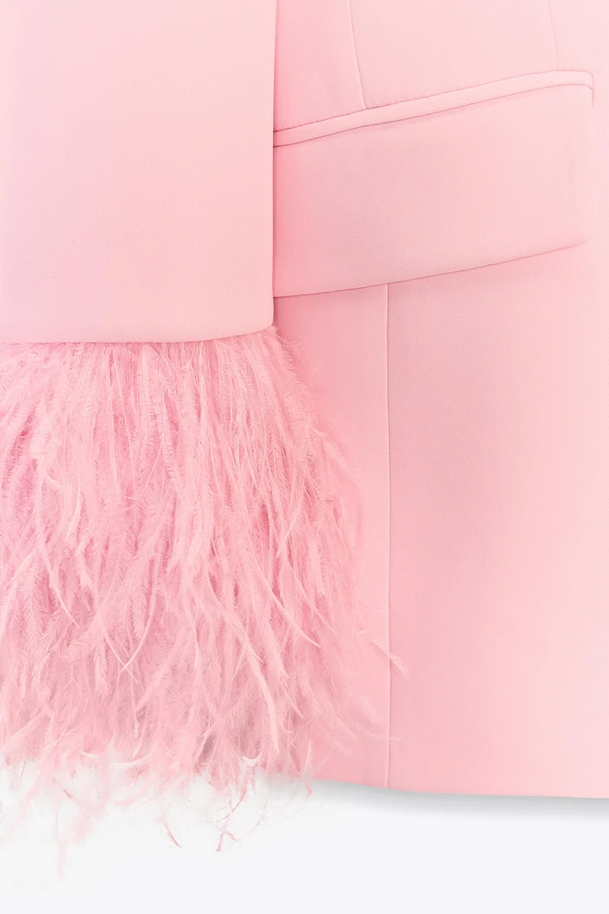 BLAZER MANCHES PLUMES