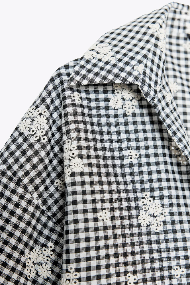 CHEMISE À CARREAUX VICHY BRODÉE