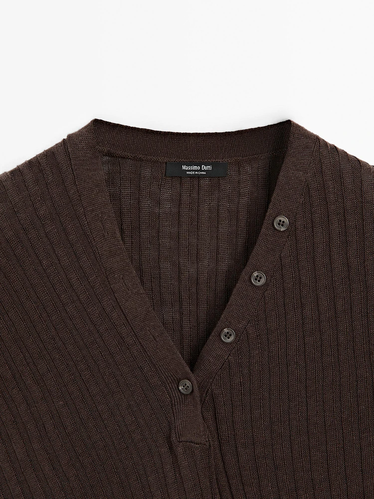 Top en maille fine 100 % lin