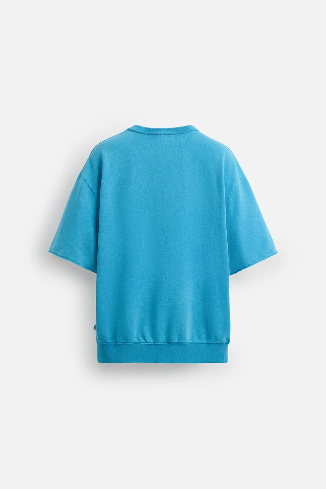 WASHED SWEATSHIRT WITH CONTRAST PRINT