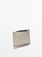Petit sac pochette avec nœud en cuir nappa