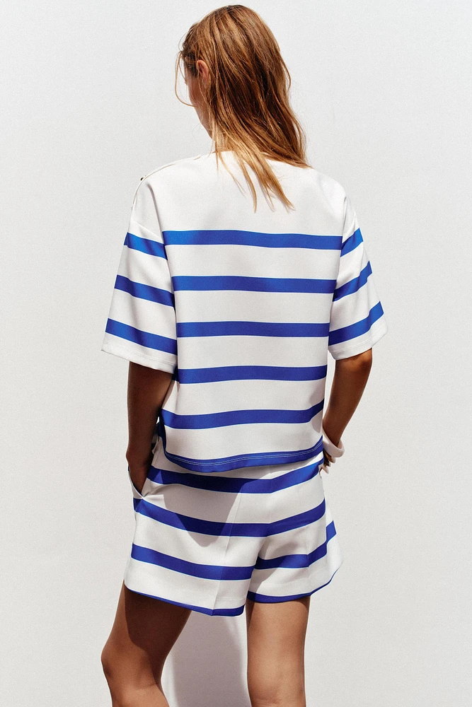 STRIPED BUTTON SHORTS