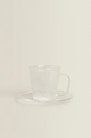 BOROSILICATE GLASS COFFEE CUP AND SAUCER