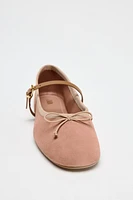 SUEDE MARY JANE FLATS